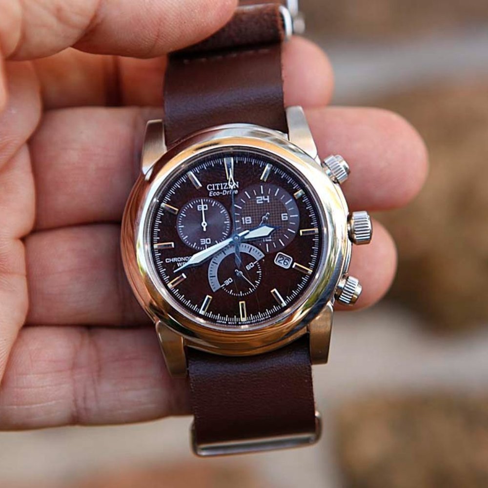 Citizen Brown Chandler Leather 42mm Watch!!